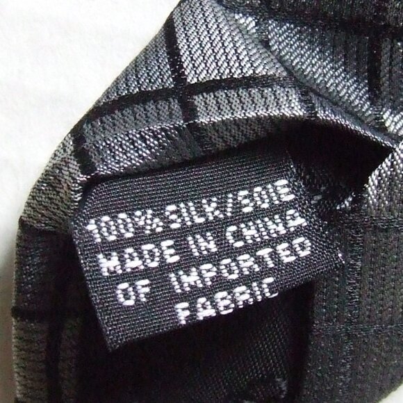 Calvin Klein tie silver gray square pattern silk necktie shades grey metallic - Picture 8 of 10